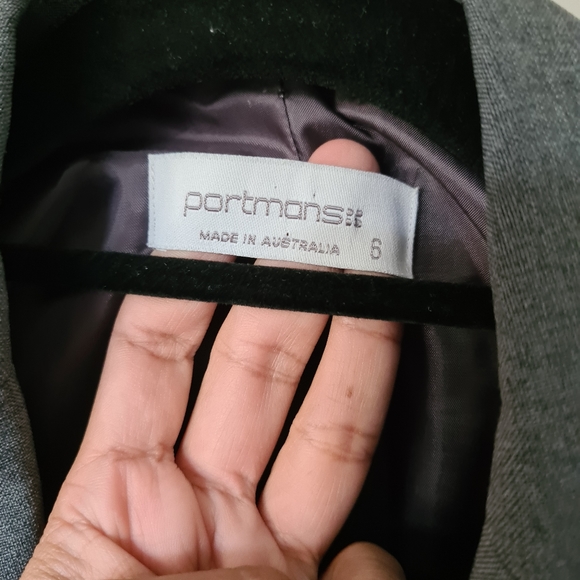 PORTMANS 6 Gray Formal Suit Blazer | Office Workwear Grey Longsleeves Jumper - Picture 4 of 6